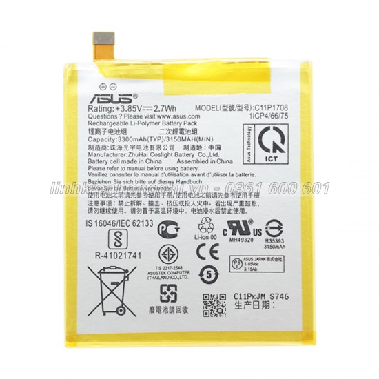 Pin Asus Zenfone 5 2018 X00QD ZE620KL 3300mAh Zin chính hãng