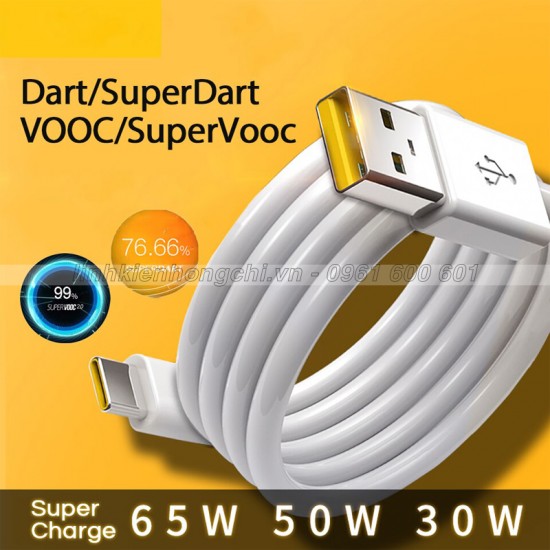 Dây Cáp Sạc Realme 7 RMX2151 RMX2153 Type-C VOOC Zin (Vàng)