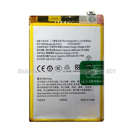 Pin Oppo BLPA31 / Reno11 5G China / Reno 11 5G / PJH110 Zin