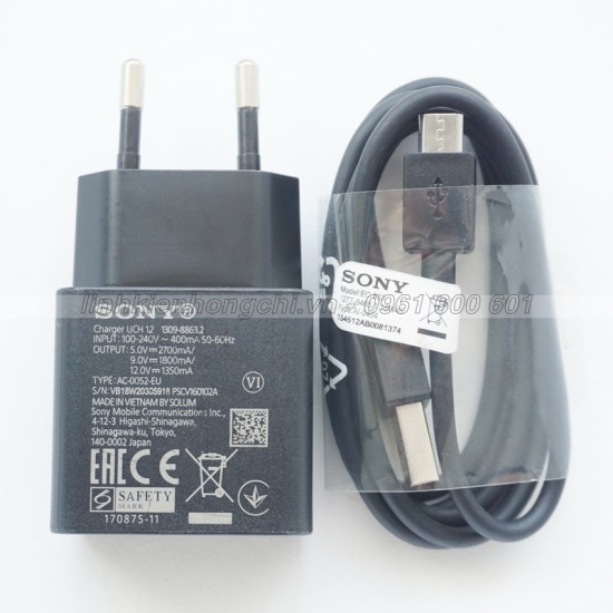 Bộ Sạc Cáp Sony Xperia X Performance F8132 F8131 UCH12 MicroUSB Zin Chính Hãng