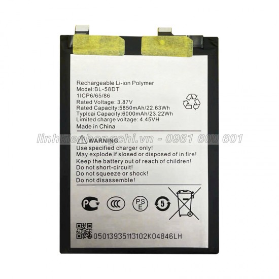 Pin Tecno BL-58DT / POVA 4 Pro / LG8n Zin