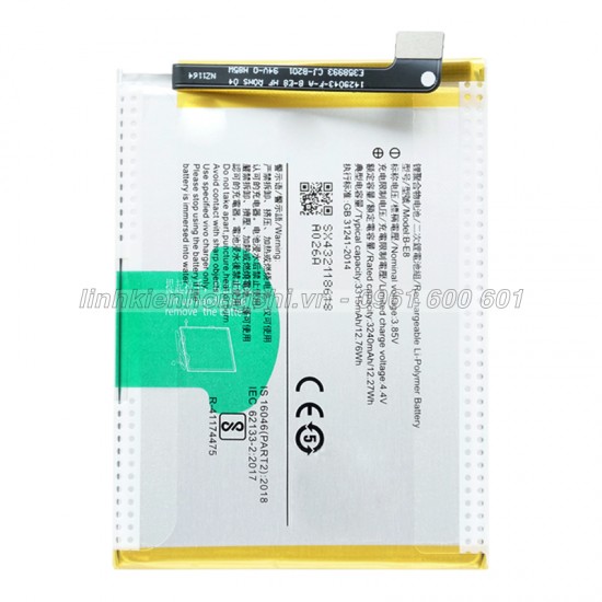 Pin Vivo Z3i V1813A (B-E8) 3315mAh Zin chính hãng